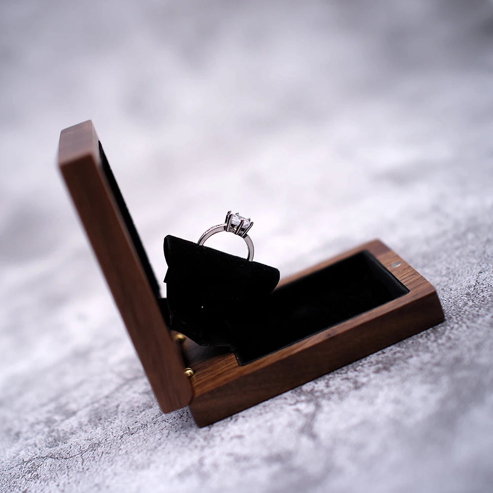 Wedding ring box for wedding ceremony Set Holder For Women Men Personalized I love you Engagement Valentine Birthday Gift Case - Lovaki