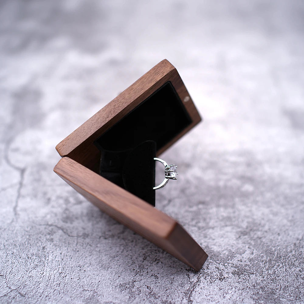 Wedding ring box for wedding ceremony Set Holder For Women Men Personalized I love you Engagement Valentine Birthday Gift Case - Lovaki
