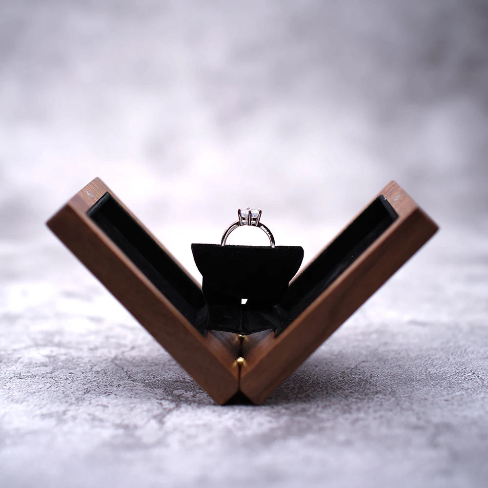 Wedding ring box for wedding ceremony Set Holder For Women Men Personalized I love you Engagement Valentine Birthday Gift Case - Lovaki