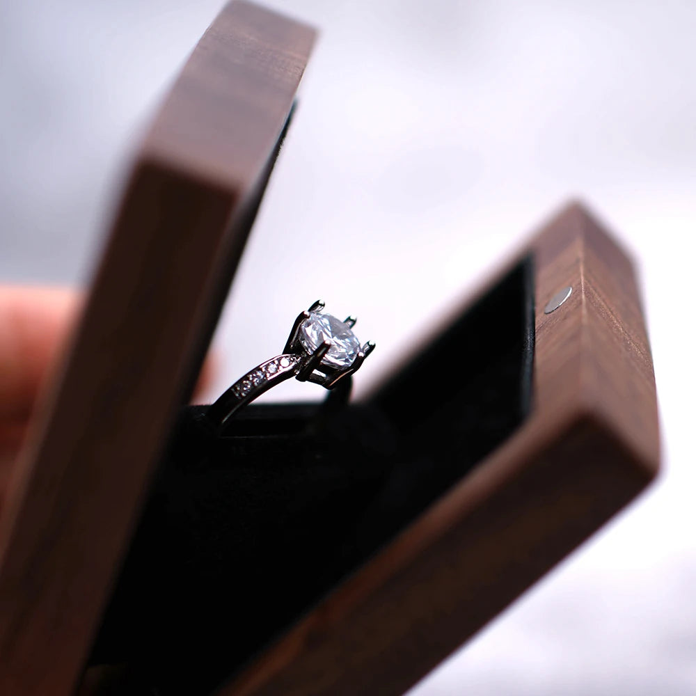 Wedding ring box for wedding ceremony Set Holder For Women Men Personalized I love you Engagement Valentine Birthday Gift Case - Lovaki