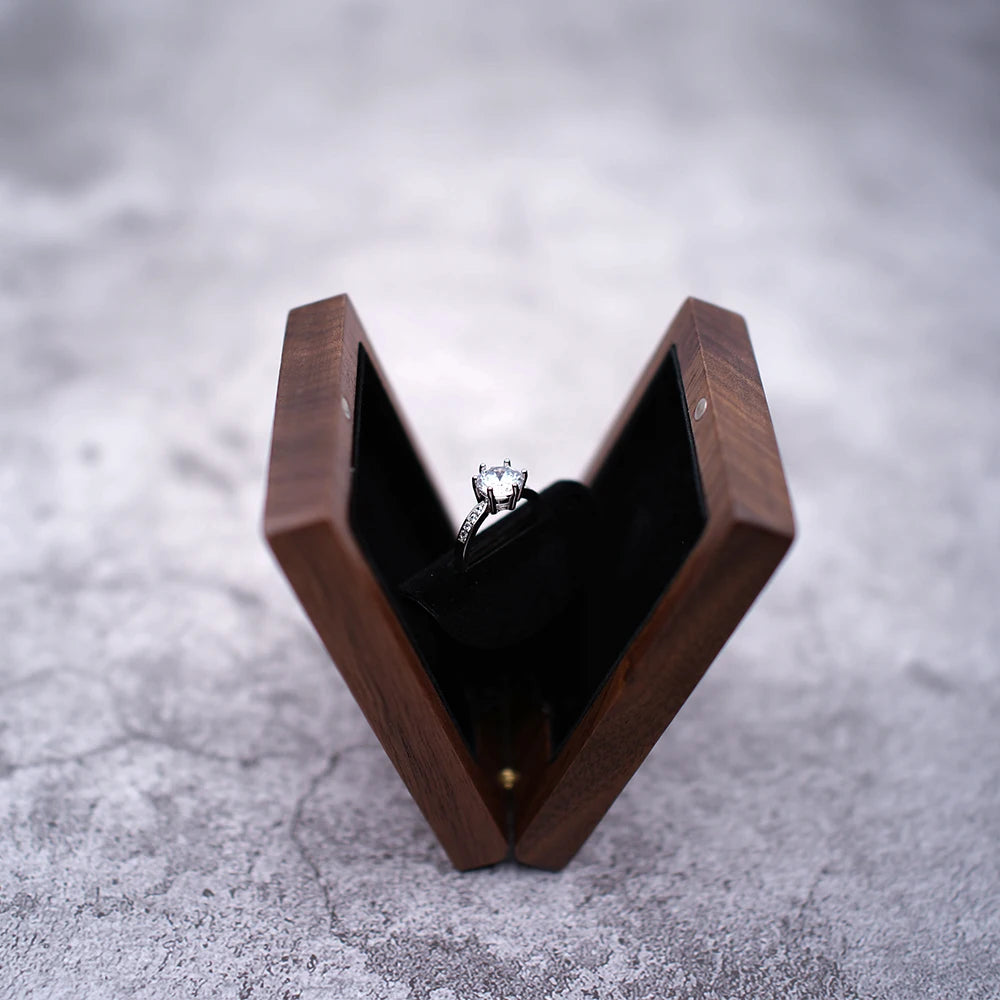 Wedding ring box for wedding ceremony Set Holder For Women Men Personalized I love you Engagement Valentine Birthday Gift Case - Lovaki