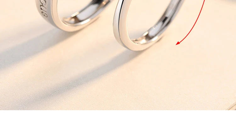 New Couple Engagement Rings 925 Sterling Silver Lovers Ring Jewelry for Propose Girlfriend Valentines Day Christmas Gifts - Lovaki