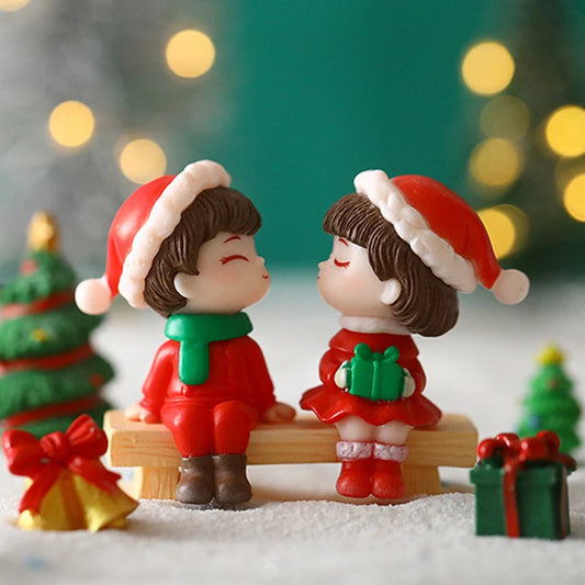 1Set Mini Cute Figurines Miniature Couple Accessories For Lover Wedding Gift Miniature Landscape Ornaments Doll House Decoration - Lovaki