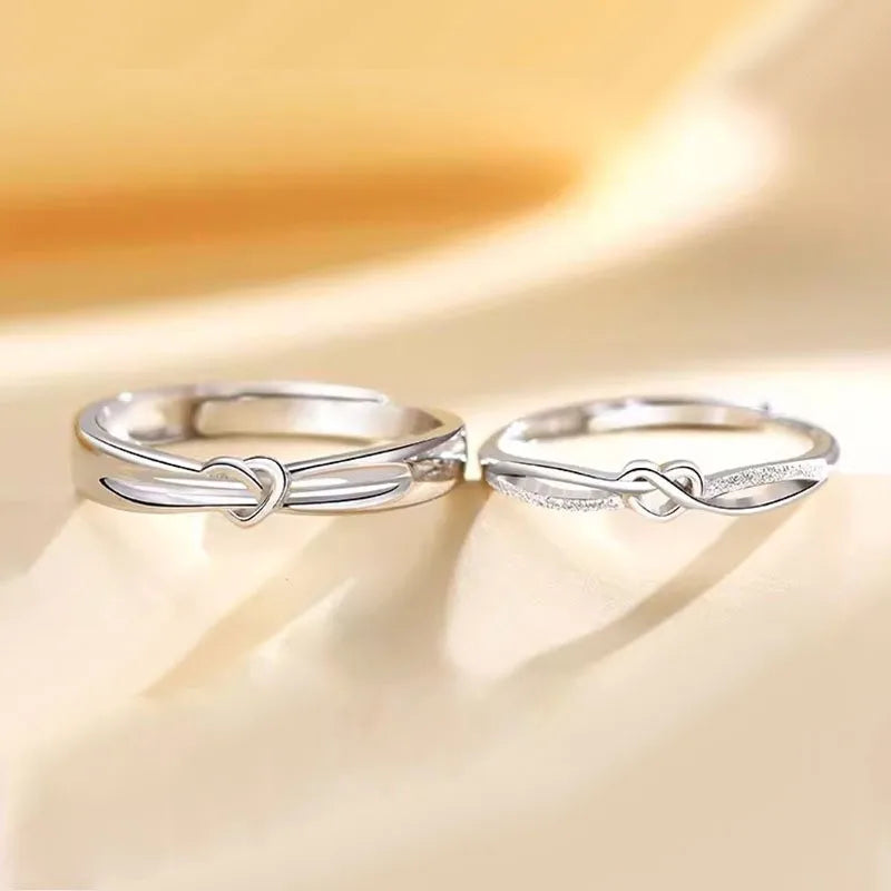 Simple Design Couple Ring 925 Sterling Silver Couples Promise to Each Other Really Silver Lover Wedding Engagement High Jewelry - Lovaki
