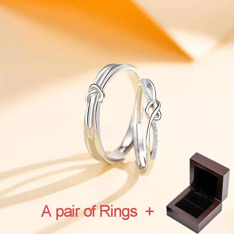 Simple Design Couple Ring 925 Sterling Silver Couples Promise to Each Other Really Silver Lover Wedding Engagement High Jewelry - Lovaki