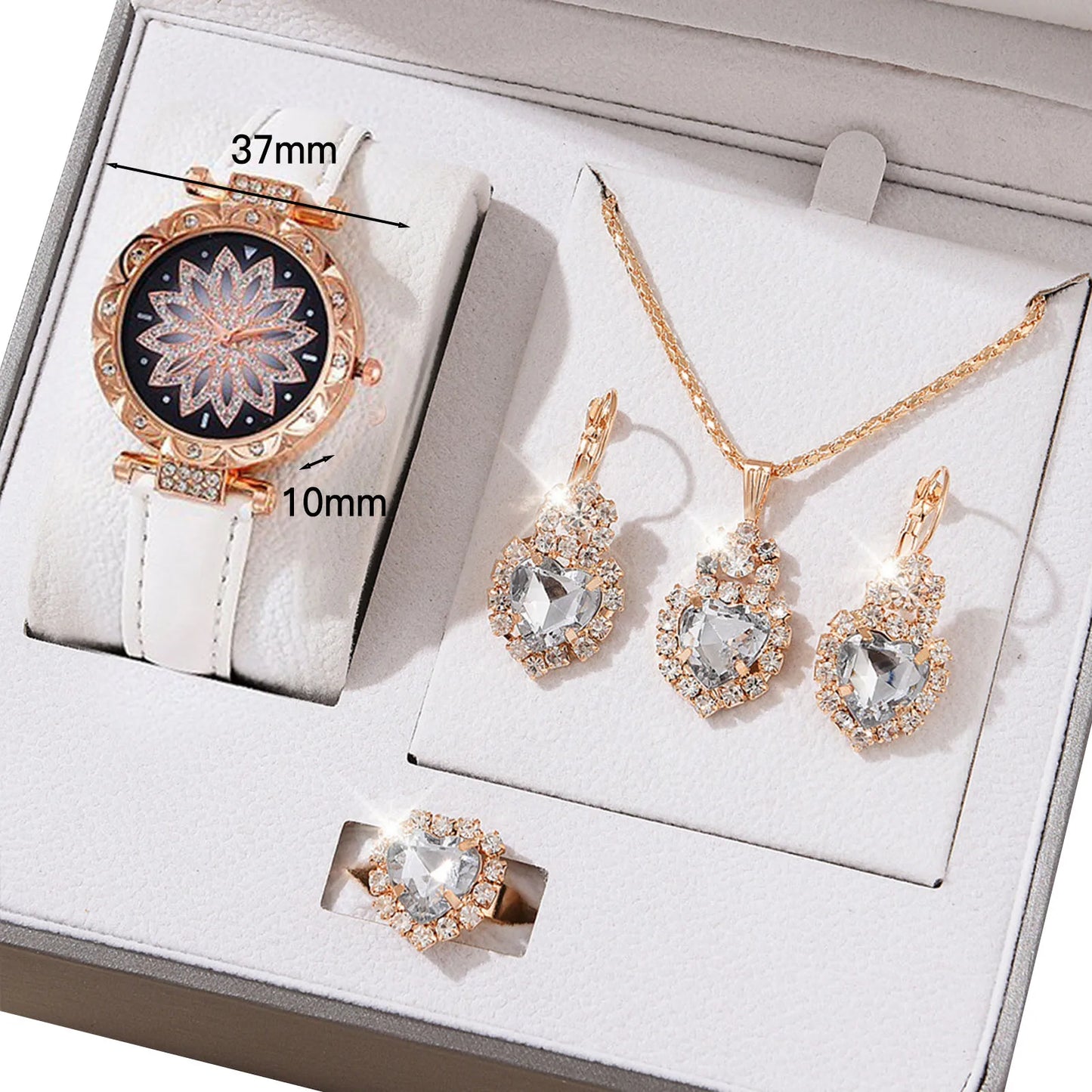 Watches Sets Gifts for Women Crystal Bling Wristwatch Jewelry Kit Gift for Mom Wife Girlfriend - Lovaki