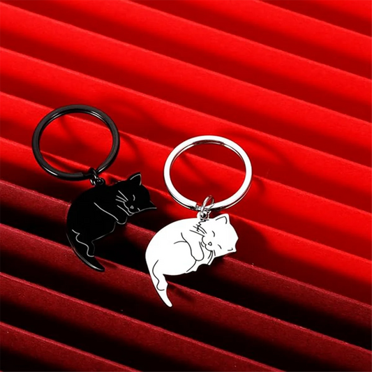 Couple Gift Keychain Cute Valentine's Day Gifts for Him,Her,Cat Lover,Best Friend Husband Wife,Gift for Birthday New Yea - Lovaki