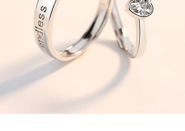 New Couple Engagement Rings 925 Sterling Silver Lovers Ring Jewelry for Propose Girlfriend Valentines Day Christmas Gifts - Lovaki