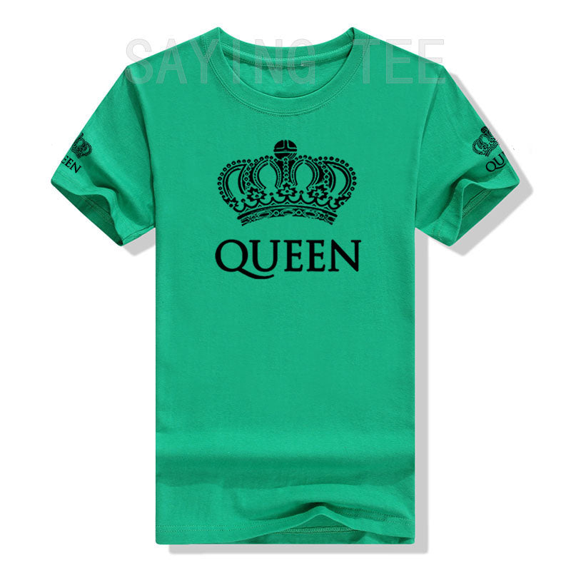 Matching Shirts for Couples Set for Him and Her King Queen T-Shirts Boyfriends Girlfriends Clothes Short Sleeve Graphic Tee Tops - Lovaki