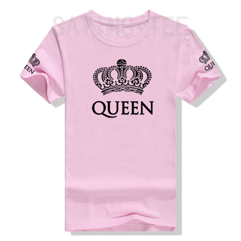 Matching Shirts for Couples Set for Him and Her King Queen T-Shirts Boyfriends Girlfriends Clothes Short Sleeve Graphic Tee Tops - Lovaki
