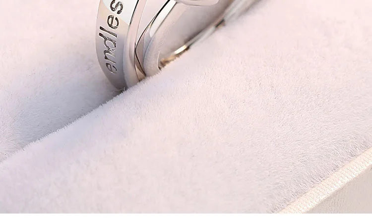 New Couple Engagement Rings 925 Sterling Silver Lovers Ring Jewelry for Propose Girlfriend Valentines Day Christmas Gifts - Lovaki