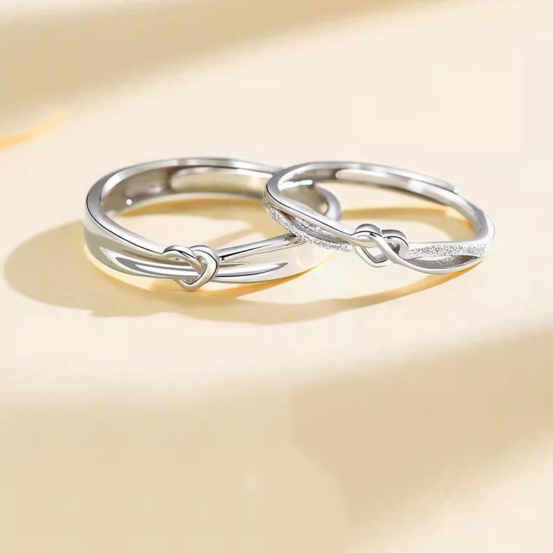 Simple Design Couple Ring 925 Sterling Silver Couples Promise to Each Other Really Silver Lover Wedding Engagement High Jewelry - Lovaki