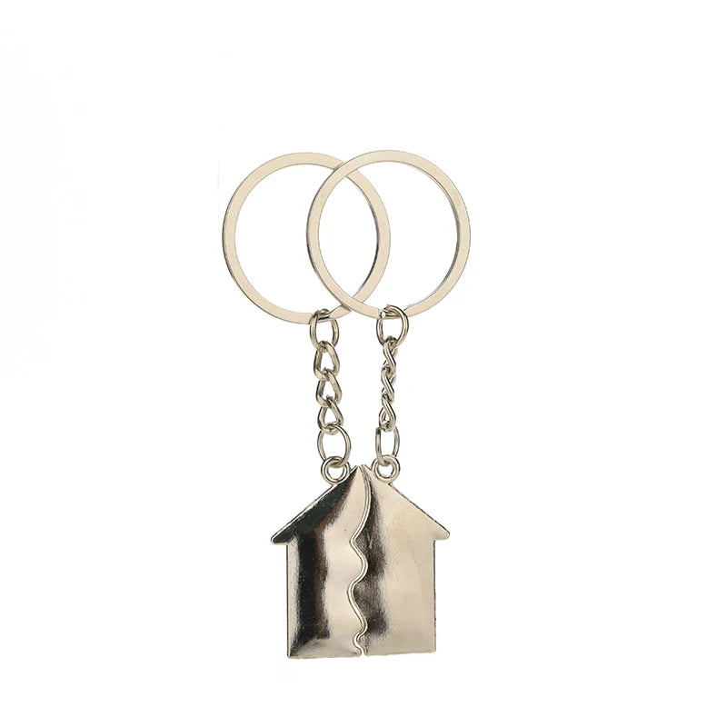 1Pair New Couple I LOVE YOU Lovers Keychain Warm House Type Couple Key Chain Souvenirs Valentine's Day Gift Built With Love Home - Lovaki