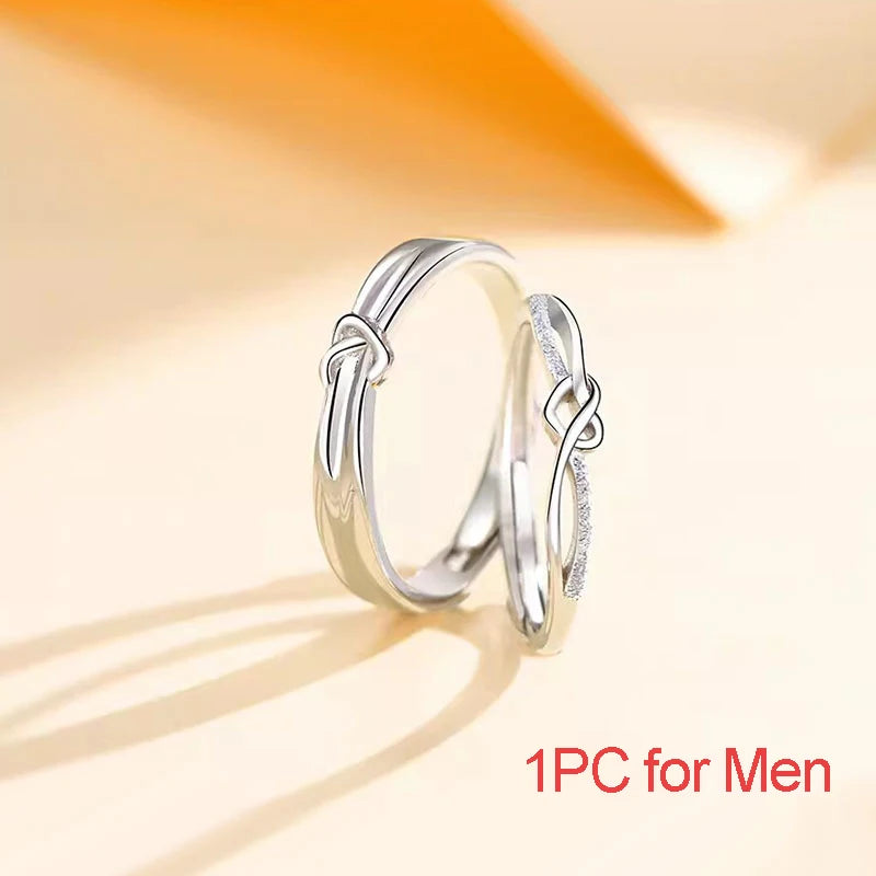 Simple Design Couple Ring 925 Sterling Silver Couples Promise to Each Other Really Silver Lover Wedding Engagement High Jewelry - Lovaki