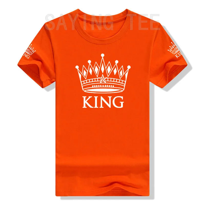 Matching Shirts for Couples Set for Him and Her King Queen T-Shirts Boyfriends Girlfriends Clothes Short Sleeve Graphic Tee Tops - Lovaki