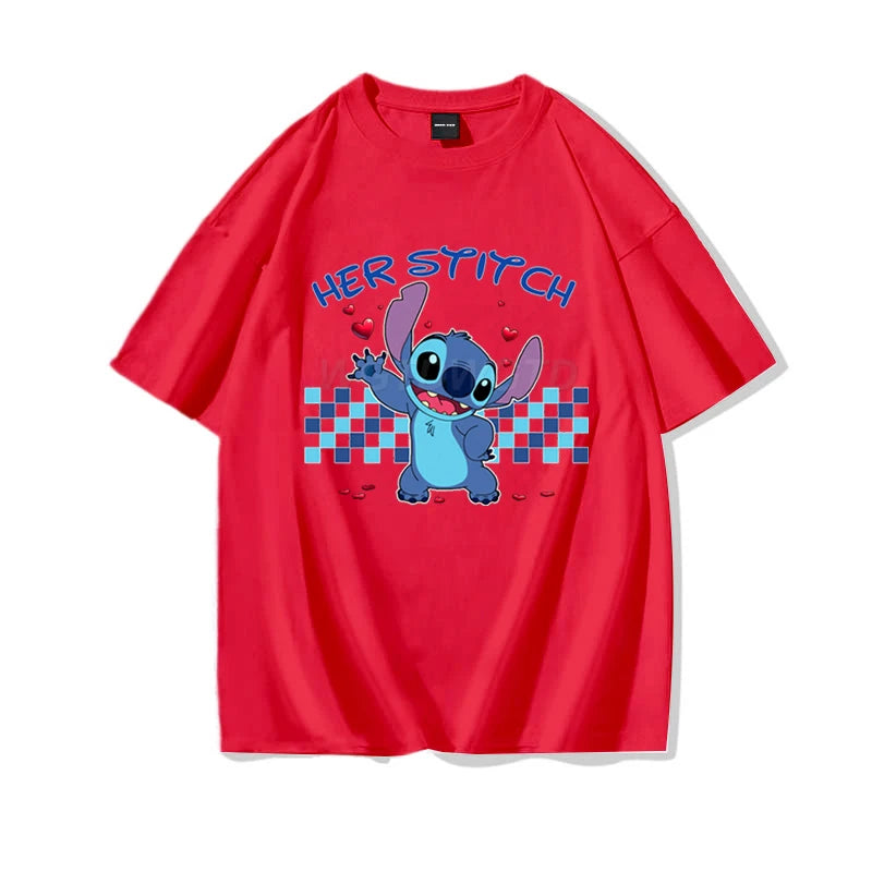 Couples Matching T Shirt Her Stitch His Angle Funny Graphic T Shirts Women Men 100% Cotton Summer Clothes Couple's Clothing - Lovaki