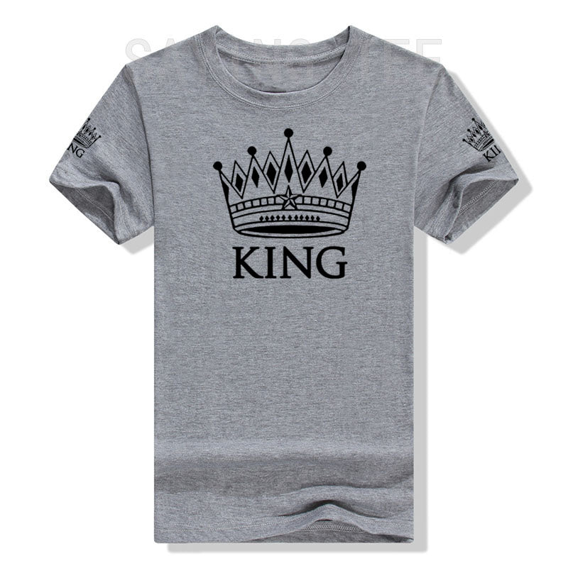 Matching Shirts for Couples Set for Him and Her King Queen T-Shirts Boyfriends Girlfriends Clothes Short Sleeve Graphic Tee Tops - Lovaki