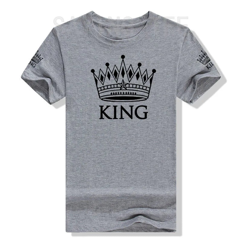 Matching Shirts for Couples Set for Him and Her King Queen T-Shirts Boyfriends Girlfriends Clothes Short Sleeve Graphic Tee Tops - Lovaki