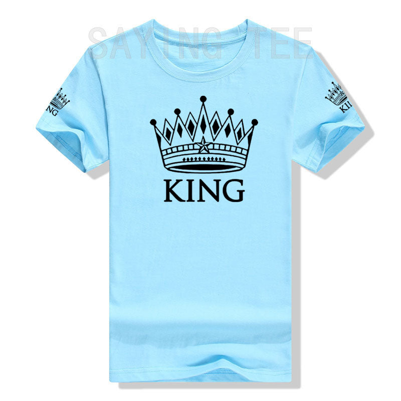 Matching Shirts for Couples Set for Him and Her King Queen T-Shirts Boyfriends Girlfriends Clothes Short Sleeve Graphic Tee Tops - Lovaki