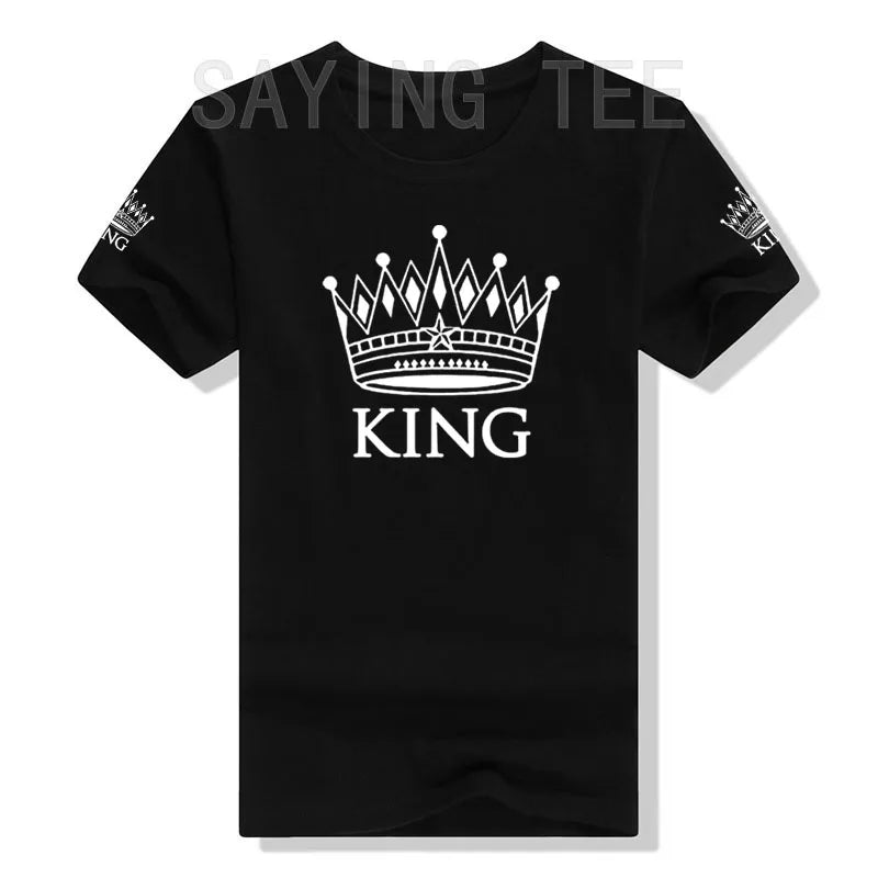 Matching Shirts for Couples Set for Him and Her King Queen T-Shirts Boyfriends Girlfriends Clothes Short Sleeve Graphic Tee Tops - Lovaki