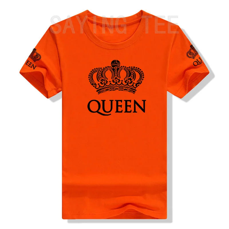 Matching Shirts for Couples Set for Him and Her King Queen T-Shirts Boyfriends Girlfriends Clothes Short Sleeve Graphic Tee Tops - Lovaki