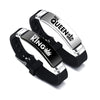 2 Pcs/Set His Queen Her King Couple Bracelet Stainless Steel Adjustable Silicone Strap Bangle Valentine's Day Gift - Lovaki