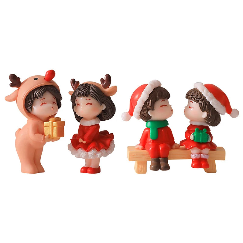 1Set Mini Cute Figurines Miniature Couple Accessories For Lover Wedding Gift Miniature Landscape Ornaments Doll House Decoration - Lovaki