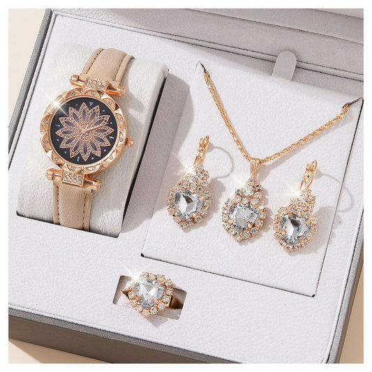 Watches Sets Gifts for Women Crystal Bling Wristwatch Jewelry Kit Gift for Mom Wife Girlfriend - Lovaki