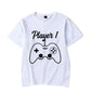 Couple Matching  T-Shirt Funny Game Player 1 Player 2 Shirts Short Sleeve Loose Women Men Tshirt Pregnancy Announcement Tops - Lovaki