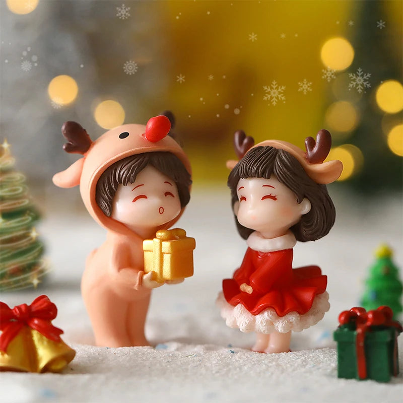 1Set Mini Cute Figurines Miniature Couple Accessories For Lover Wedding Gift Miniature Landscape Ornaments Doll House Decoration - Lovaki