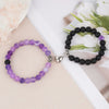 2PCS/Set Beads Couple Bracelets Natural Stone Distance Heart Magnet Bracelet For Lovers  Fashion Lovers Jewelry Gift - Lovaki