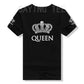 Matching Shirts for Couples Set for Him and Her King Queen T-Shirts Boyfriends Girlfriends Clothes Short Sleeve Graphic Tee Tops - Lovaki