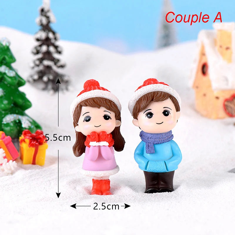 1Set Mini Cute Figurines Miniature Couple Accessories For Lover Wedding Gift Miniature Landscape Ornaments Doll House Decoration - Lovaki