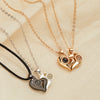 2Pc Magnetic Couple Necklace Set Distance Heart Matching Projection Pendent 100 Languages I Love You Lovers  Necklace Jewelry - Lovaki