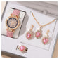 Watches Sets Gifts for Women Crystal Bling Wristwatch Jewelry Kit Gift for Mom Wife Girlfriend - Lovaki