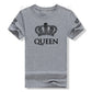 Matching Shirts for Couples Set for Him and Her King Queen T-Shirts Boyfriends Girlfriends Clothes Short Sleeve Graphic Tee Tops - Lovaki