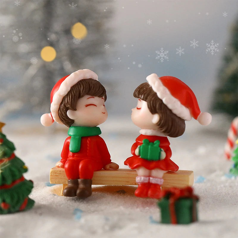 1Set Mini Cute Figurines Miniature Couple Accessories For Lover Wedding Gift Miniature Landscape Ornaments Doll House Decoration - Lovaki