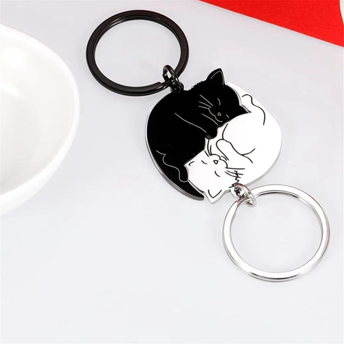 Couple Gift Keychain Cute Valentine's Day Gifts for Him,Her,Cat Lover,Best Friend Husband Wife,Gift for Birthday New Yea - Lovaki