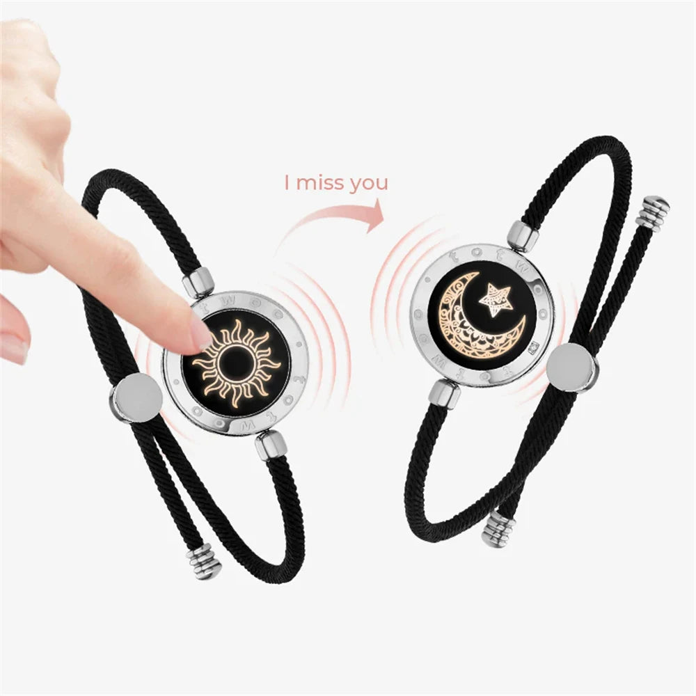 TOTWOO Long Distance Touch Bracelets for Couples, Vibration & Light up for Love Couples Bracelets | Long Distance Relationship - Lovaki