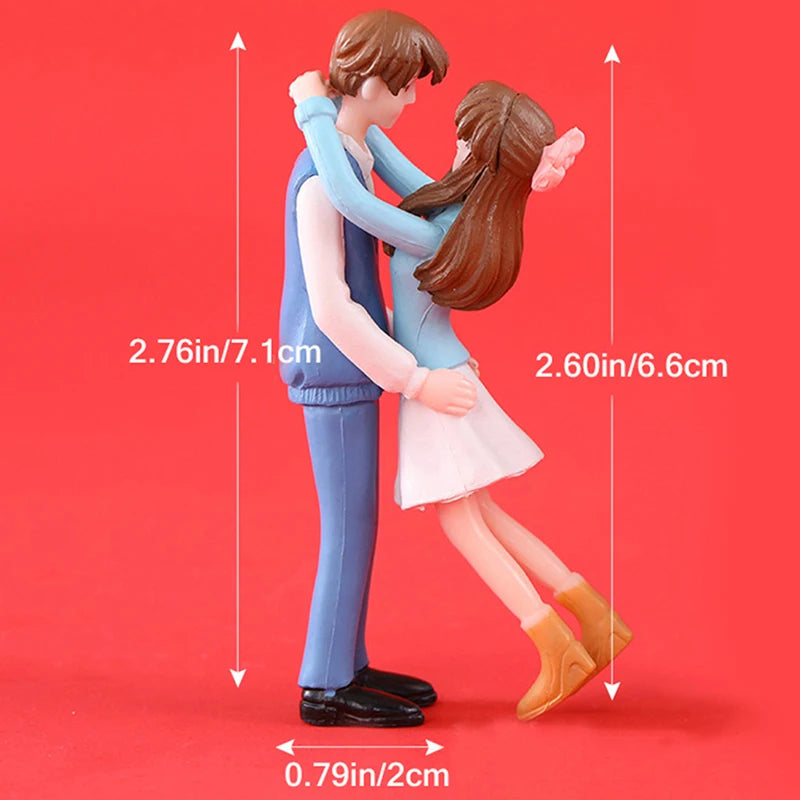 1Set Mini Cute Figurines Miniature Couple Accessories For Lover Wedding Gift Miniature Landscape Ornaments Doll House Decoration - Lovaki