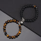 2PCS/Set Beads Couple Bracelets Natural Stone Distance Heart Magnet Bracelet For Lovers  Fashion Lovers Jewelry Gift - Lovaki