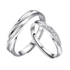 2Pcs Couple Rings For Lovers Steel Wedding Set Women Love Jewelry Silver Color Valentine's Day Anniversary Gifts - Lovaki