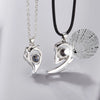 2Pc Magnetic Couple Necklace Set Distance Heart Matching Projection Pendent 100 Languages I Love You Lovers  Necklace Jewelry - Lovaki