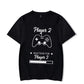 Couple Matching  T-Shirt Funny Game Player 1 Player 2 Shirts Short Sleeve Loose Women Men Tshirt Pregnancy Announcement Tops - Lovaki