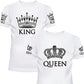 Matching Shirts for Couples Set for Him and Her King Queen T-Shirts Boyfriends Girlfriends Clothes Short Sleeve Graphic Tee Tops - Lovaki