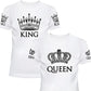 Matching Shirts for Couples Set for Him and Her King Queen T-Shirts Boyfriends Girlfriends Clothes Short Sleeve Graphic Tee Tops - Lovaki