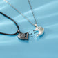 2Pc Magnetic Couple Necklace Set Distance Heart Matching Projection Pendent 100 Languages I Love You Lovers  Necklace Jewelry - Lovaki