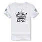 Matching Shirts for Couples Set for Him and Her King Queen T-Shirts Boyfriends Girlfriends Clothes Short Sleeve Graphic Tee Tops - Lovaki