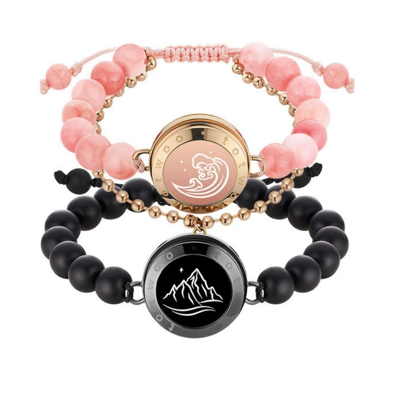 TOTWOO Long Distance Touch Bracelets for Couples, Vibration & Light up for Love Couples Bracelets | Long Distance Relationship - Lovaki