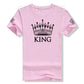 Matching Shirts for Couples Set for Him and Her King Queen T-Shirts Boyfriends Girlfriends Clothes Short Sleeve Graphic Tee Tops - Lovaki